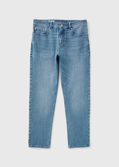 Mid Wash 4 Way Stretch Slim Fit Jeans - 38 L Image 5