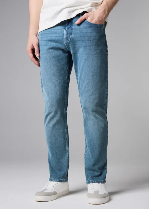 Mid Wash 4 Way Stretch Slim Fit Jeans - 38 L Image 3