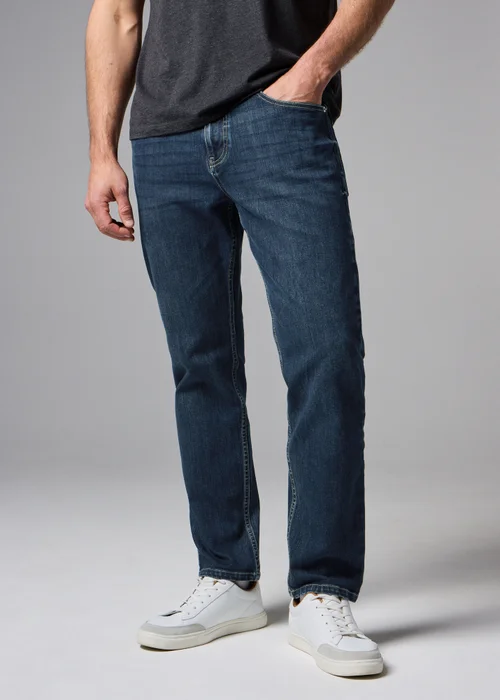 Dark Wash 4 Way Stretch Slim Fit Jeans - 40 R Image 3