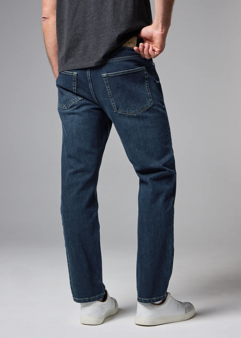 Dark Wash 4 Way Stretch Slim Fit Jeans - 40 R Image 4