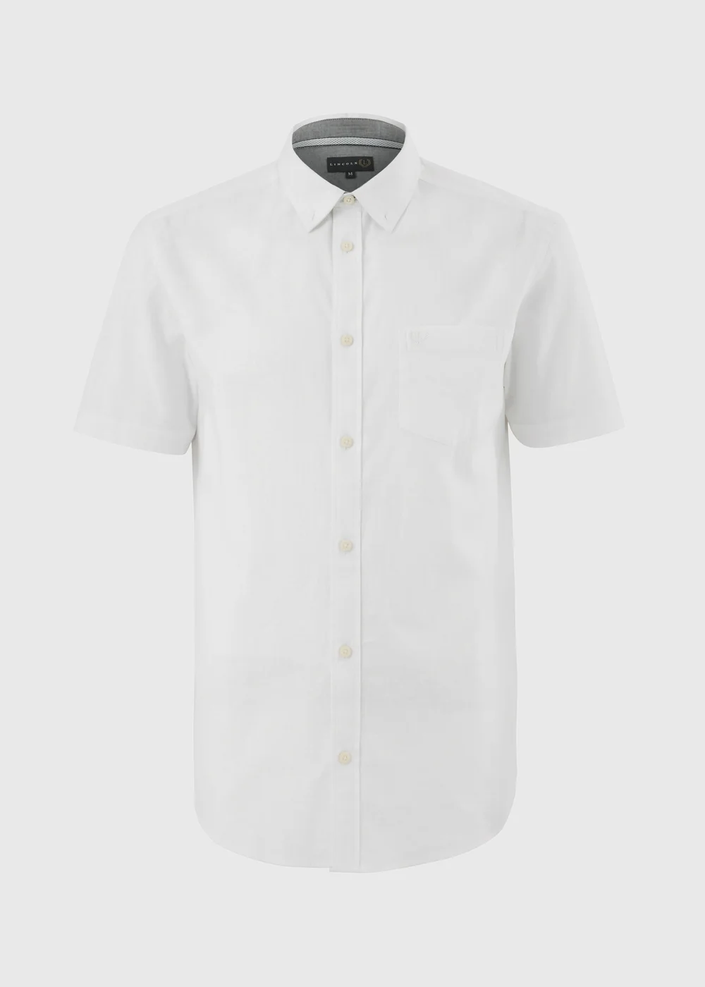 Lincoln White Linen Blend Short Sleeve Shirt - 2XL Image 4