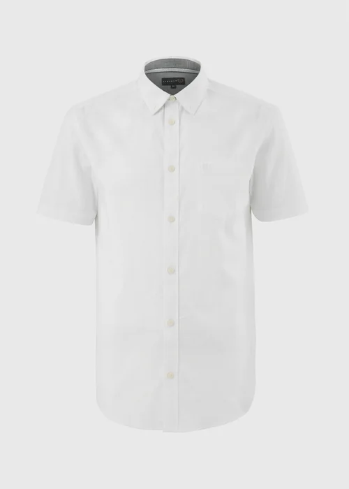 Lincoln White Linen Blend Short Sleeve Shirt - 2XL Image 4