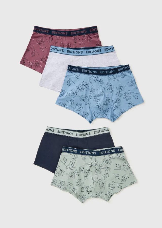 5 Pack Multicolour Floral Editions Hipsters