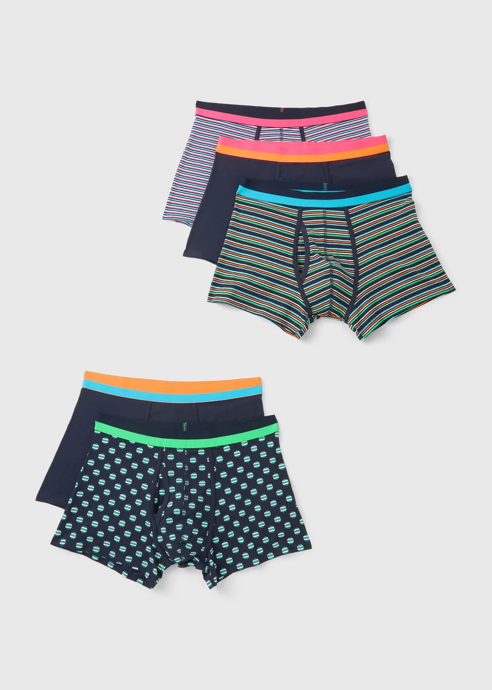 5 Pack Navy Funky Trunks - XXXL Image 1