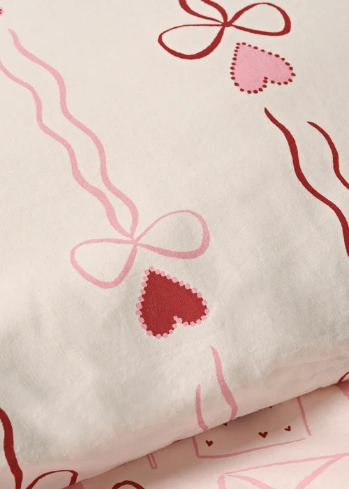 Pink Vintage Print Duvet Set - Single Image 3