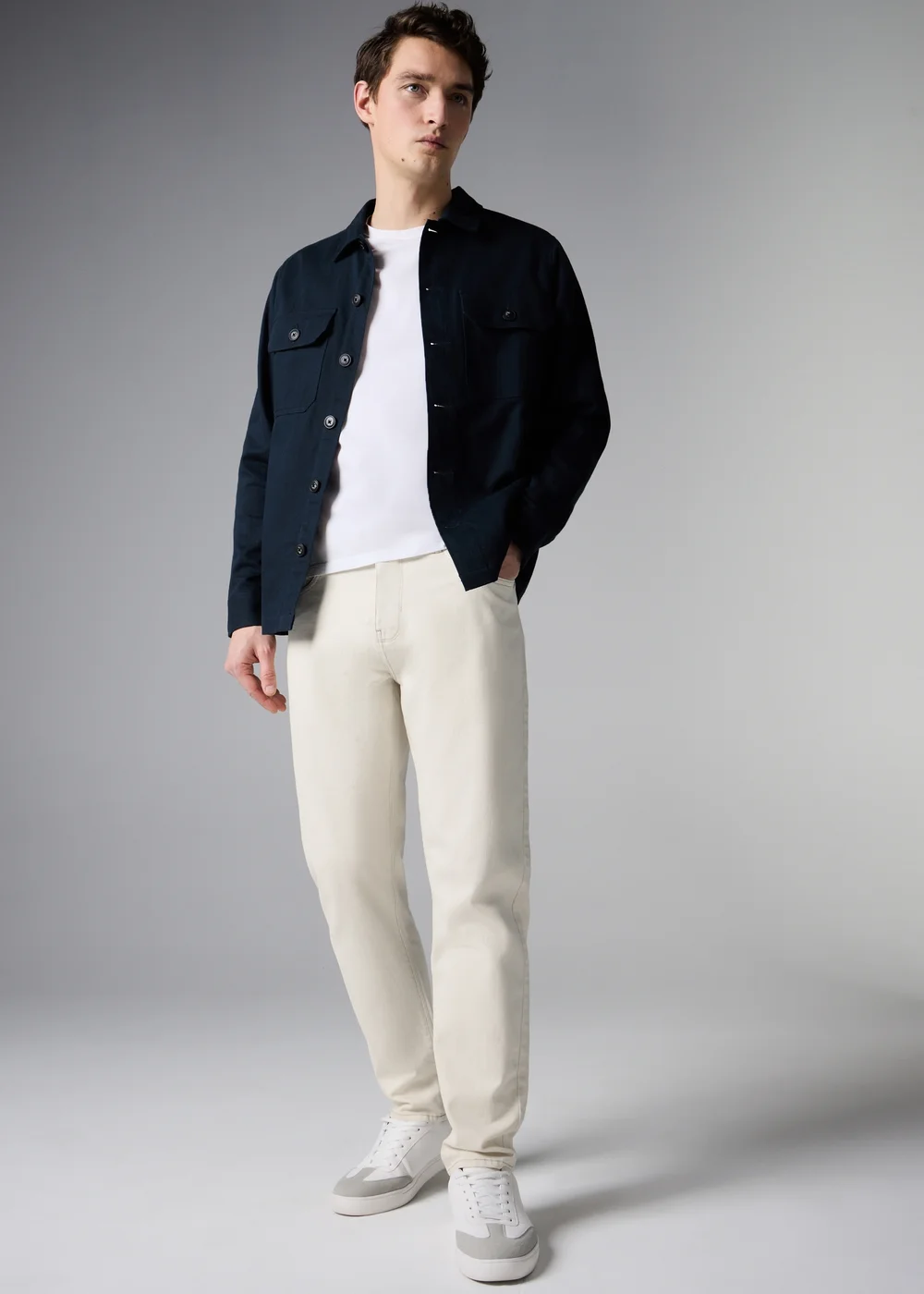 Ecru Tapered Jeans - 40 S Image 2
