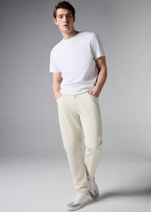 Ecru Tapered Jeans - 40 S Image 1