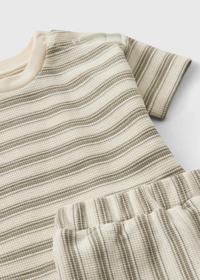 Boys Green Textured T-Shirt & Shorts Set (Newborn-23mths)