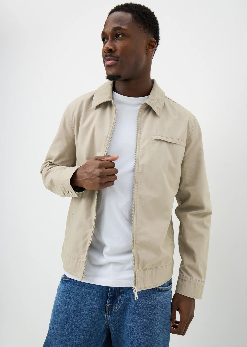 Cream Canvas Chore Jacket - 3XL Image 1
