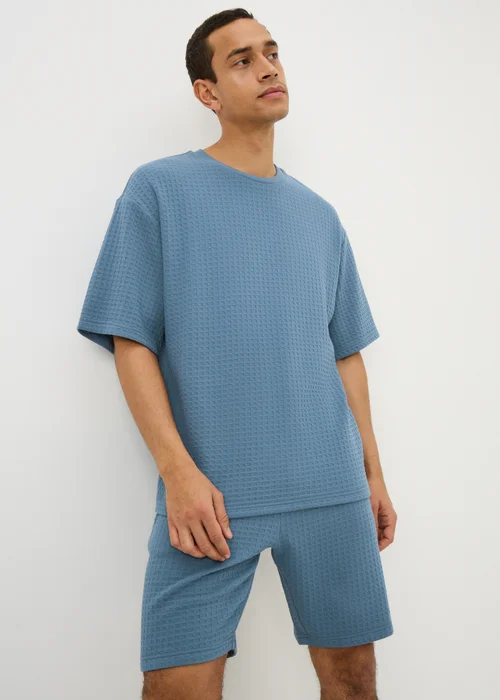 Blue Waffle Short Pyjama Set - XS Image 1