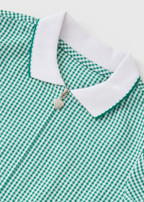 2 Pack Girls Green Gingham Knit Collar School Dresses (3-13yrs) - 4 Yrs Image 2