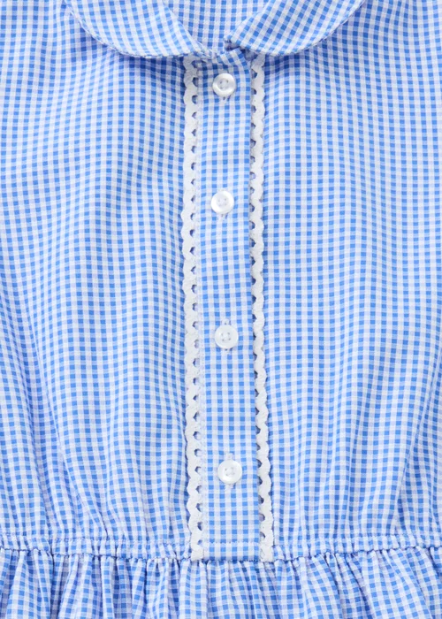 2 Pack Girls Blue Traditional Gingham School Dresses (3-12 Yrs) - 3 Yrs Image 2