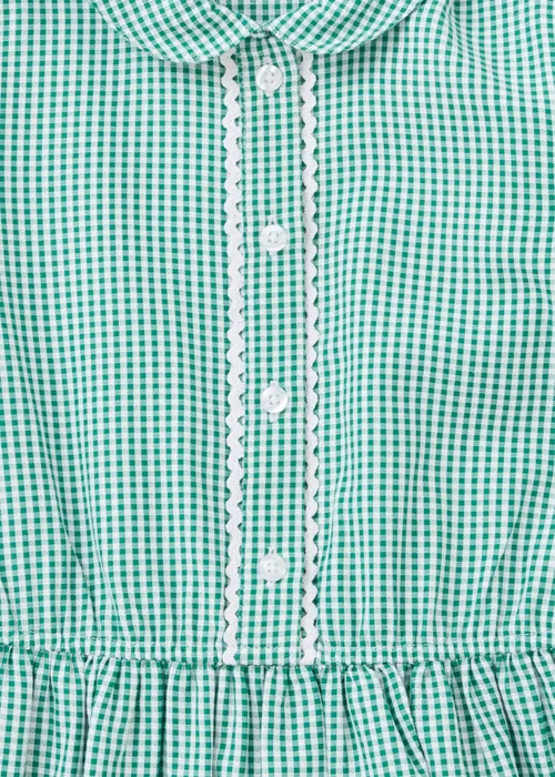 2 Pack Girls Green Traditional Gingham School Dresses (3-13yrs) - 3 Yrs Image 2