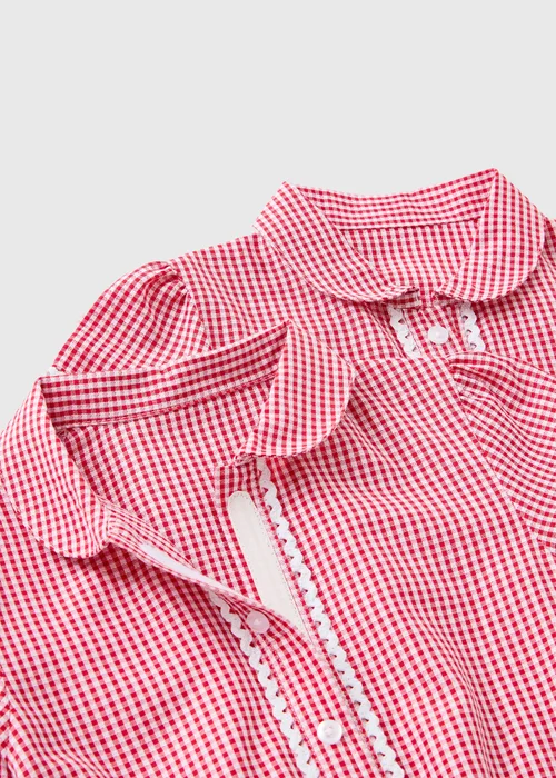 2 Pack Girls Red Easy Dressing Gingham Dress (3-13 Years) - 13 Yrs Image 2