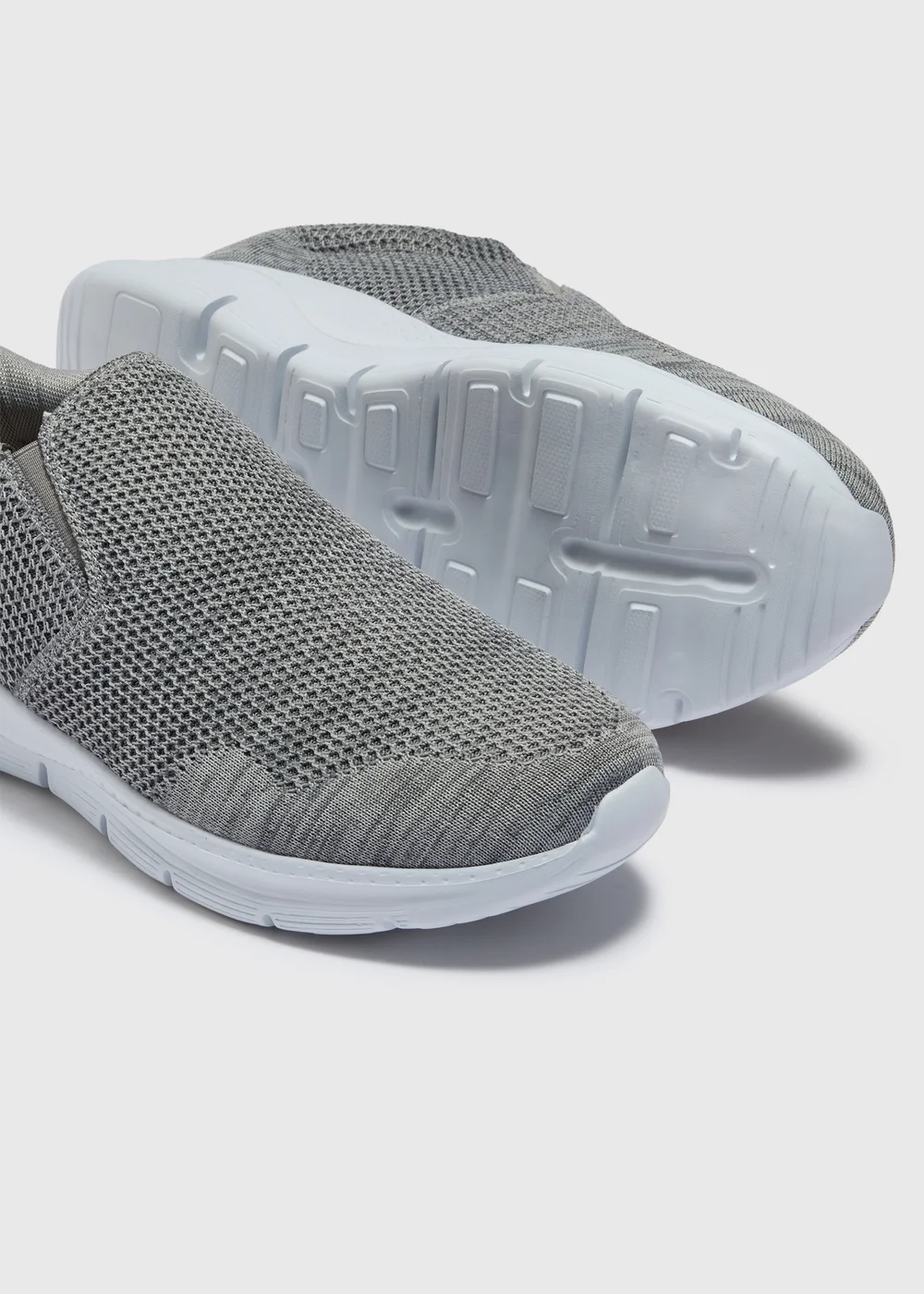 Grey Mesh Comfort Hands Free Slip On Trainers - 7 Image 2
