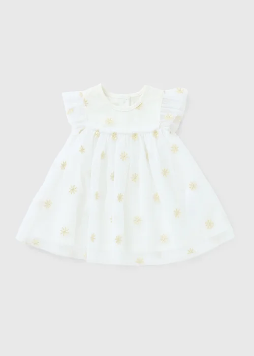 Baby Cream Flower Dress Mesh Dress (Newborn-23mths) - 3-6 months | Matalan Baby Cream Flower Dress Mesh Dress (Newborn-23mths) - 3-6 months | Matalan