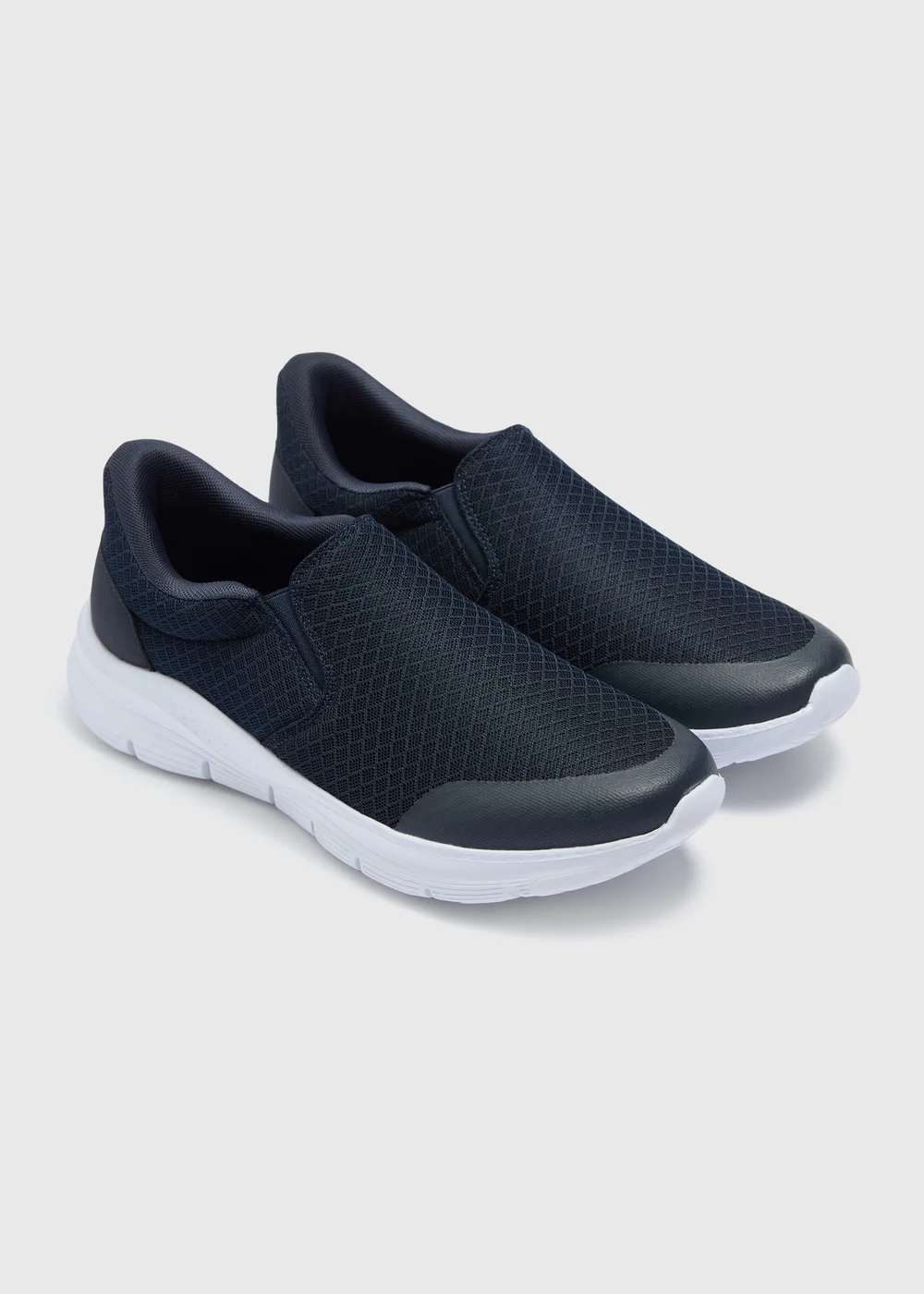 Navy Mesh Comfort Hands Free Slip On Trainers - Size 6 Image 1