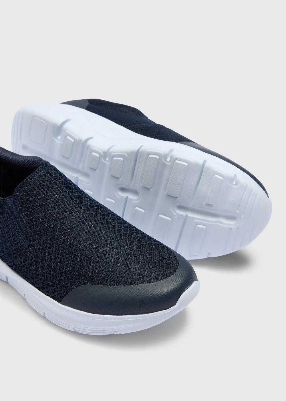 Navy Mesh Comfort Hands Free Slip On Trainers - Size 6 Image 2