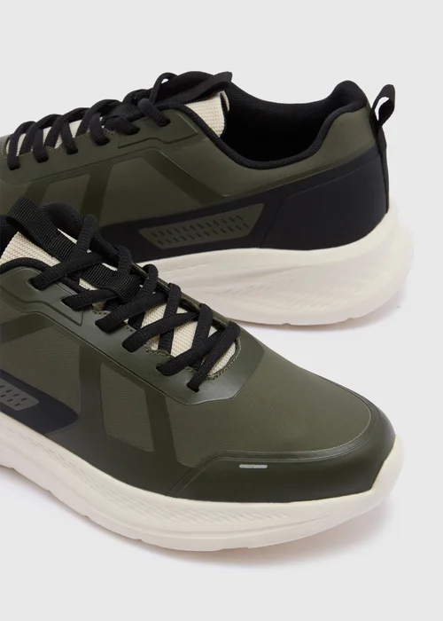 Khaki Bounce Sole Runner Trainers - 8 Image 2