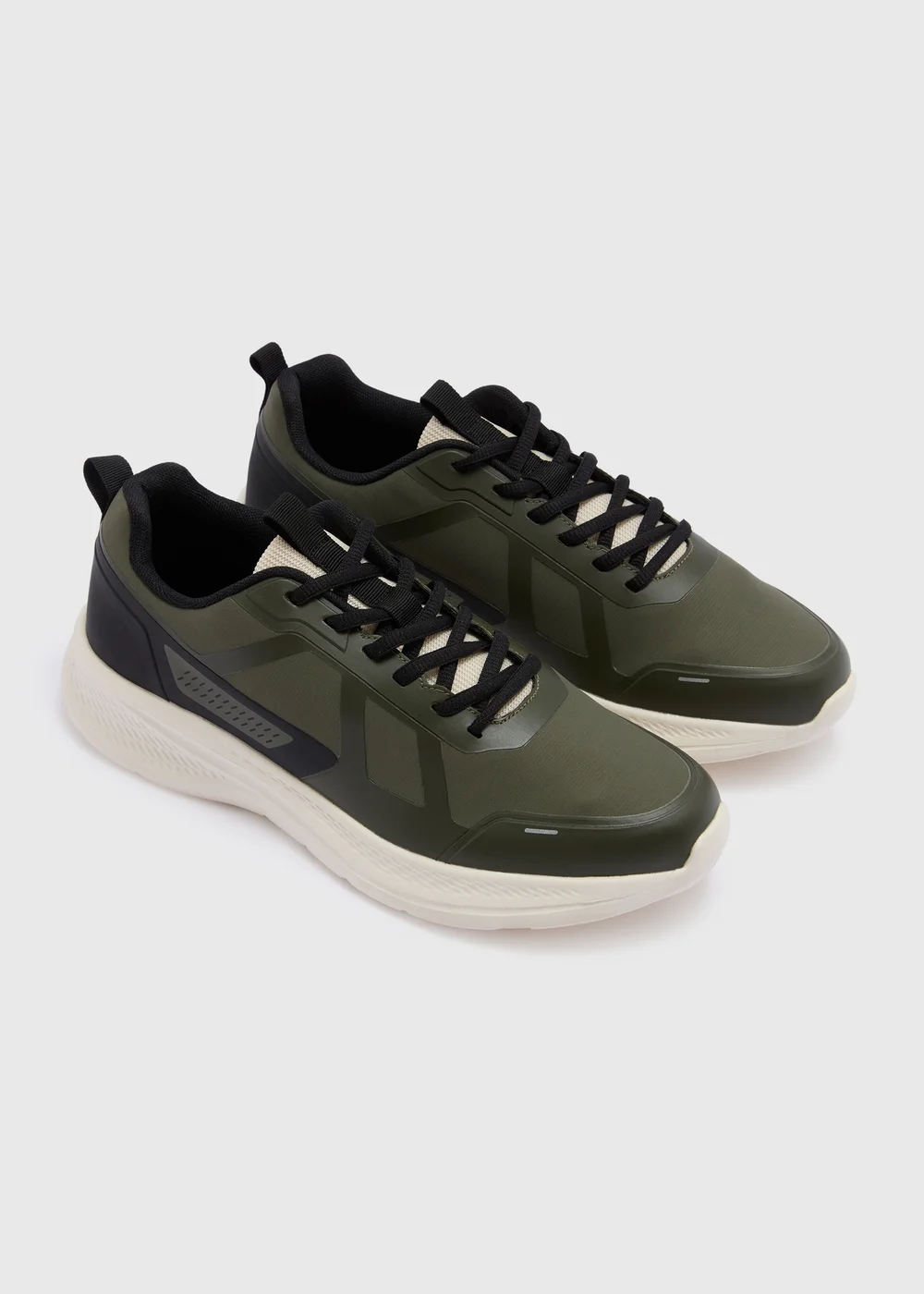 Khaki Bounce Sole Runner Trainers - 8 Image 1