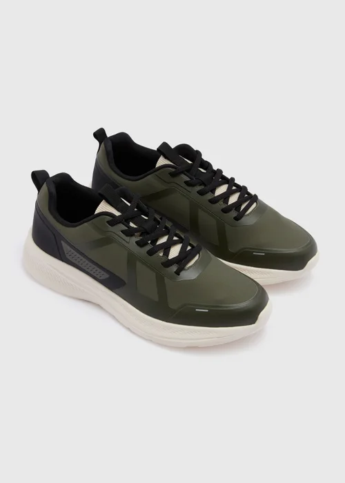 Khaki Bounce Sole Runner Trainers - 8 Image 1
