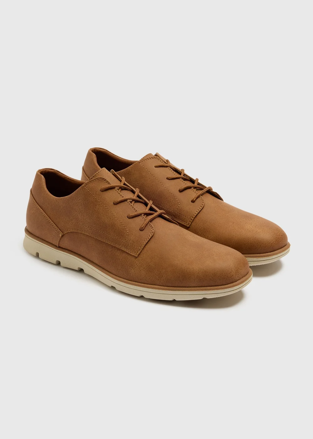 Light Tan Faux Leather Derby Shoe - 6 Image 1