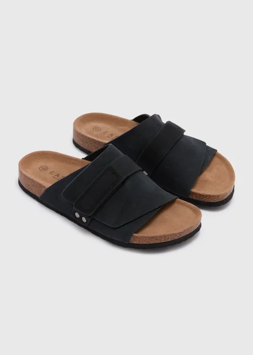 Charcoal Real Suede Cork Sole Sliders - Size 6 Image 1