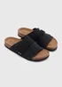 Charcoal Real Suede Cork Sole Sliders - Size 6 Image 1