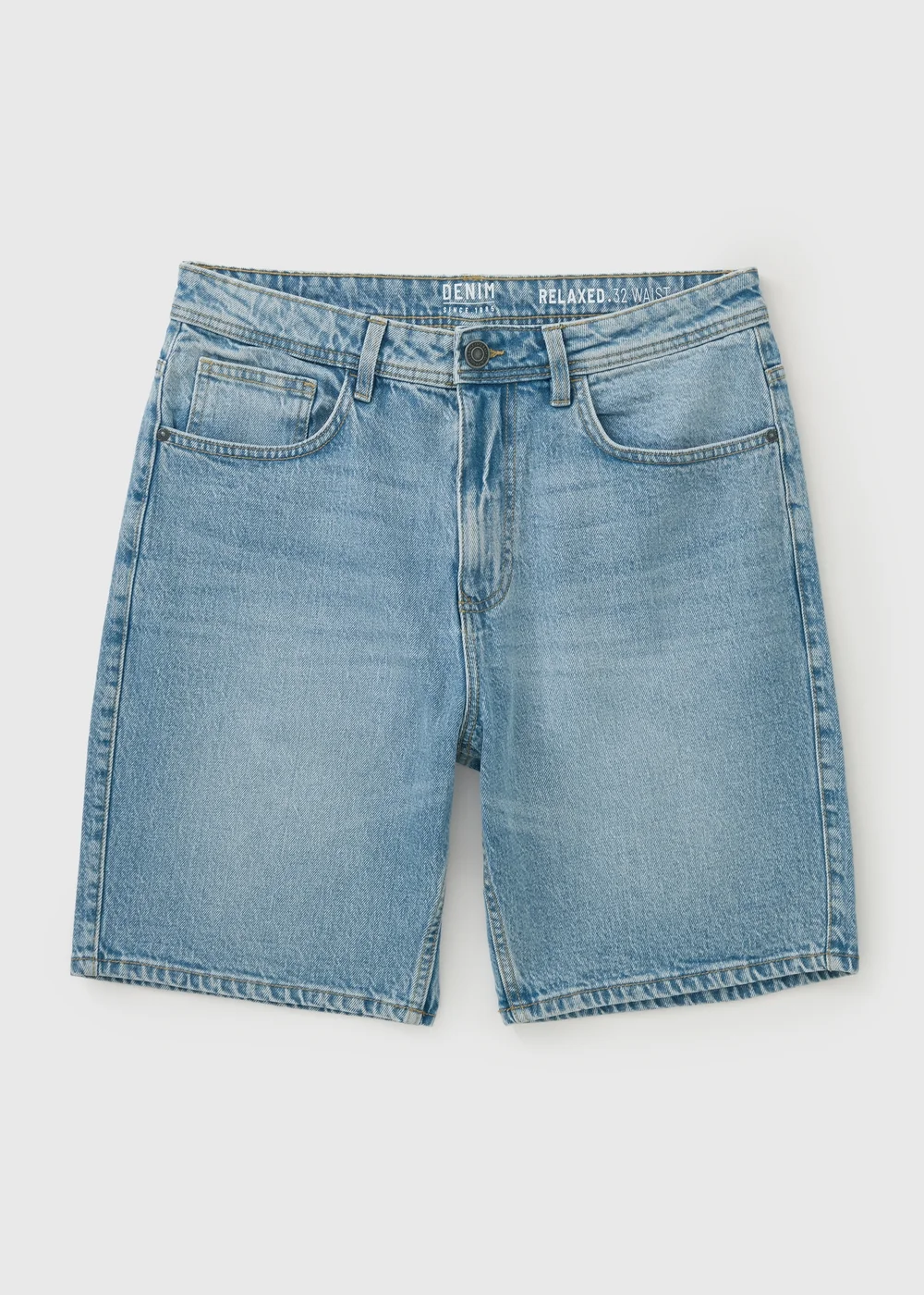 Mid Blue Relaxed Fit Denim Shorts - 30 waist Image 1