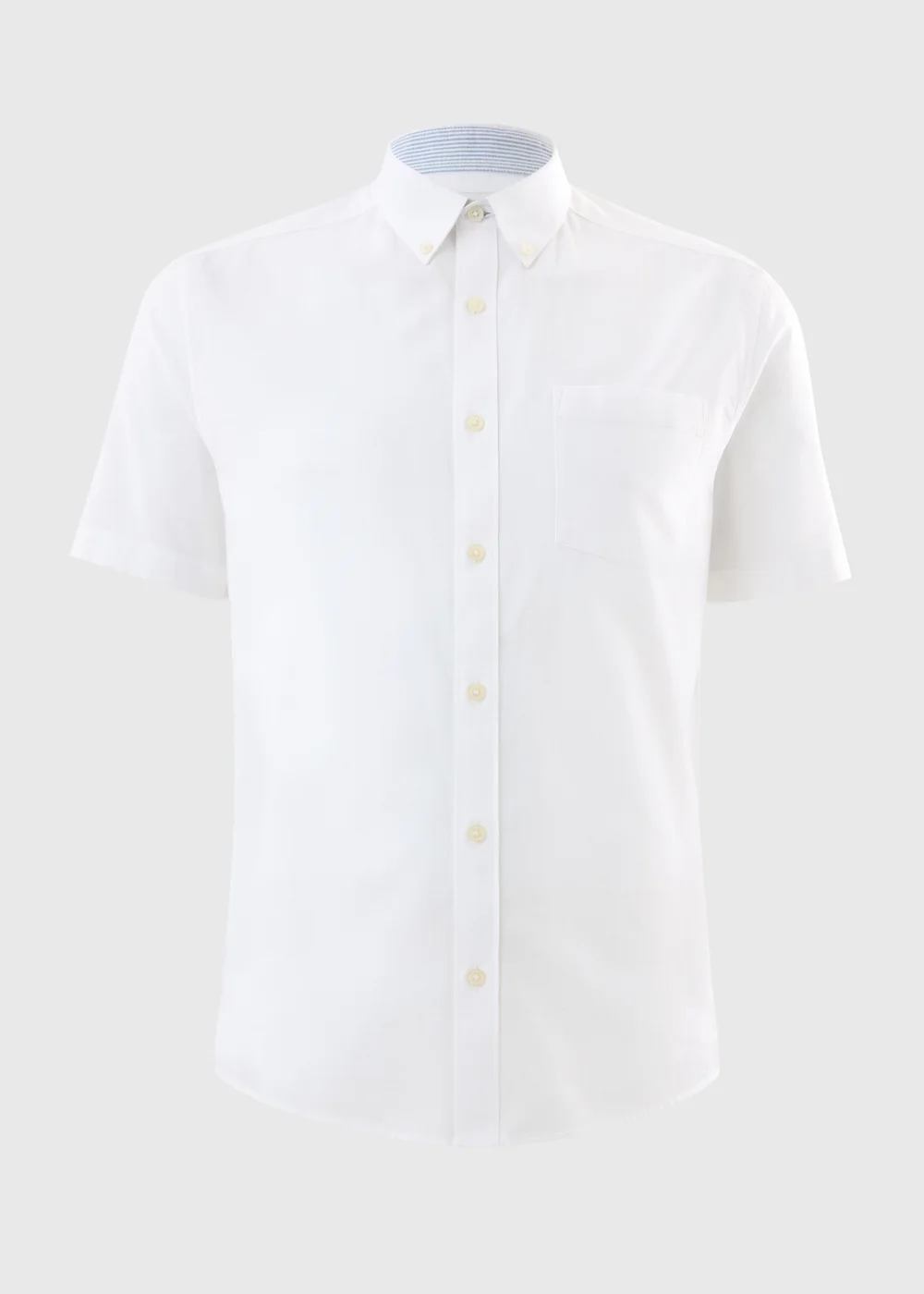 White Short Sleeve Oxford Shirt - S Image 4