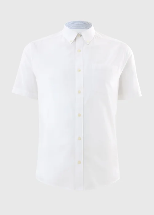 White Short Sleeve Oxford Shirt - S Image 4