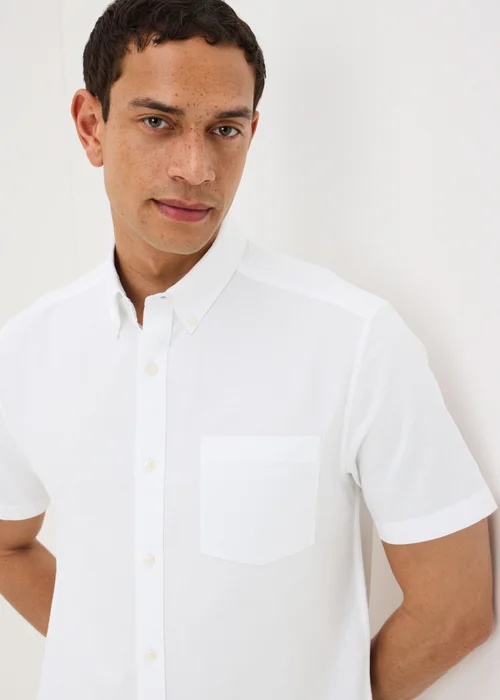 White Short Sleeve Oxford Shirt - S Image 3