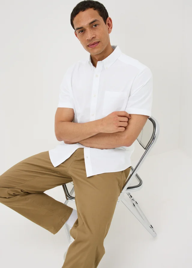 White Short Sleeve Oxford Shirt