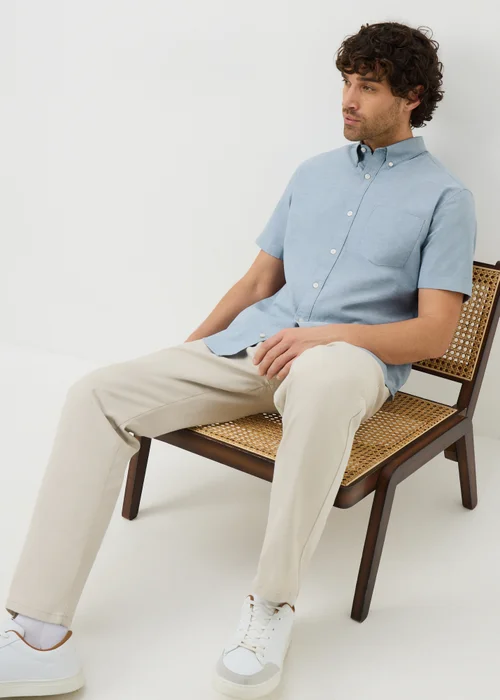 Blue Short Sleeve Oxford Shirt - S Image 2