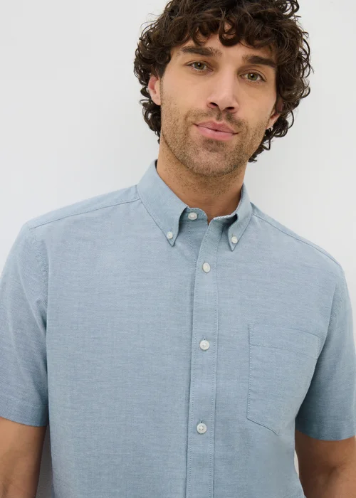 Blue Short Sleeve Oxford Shirt - S Image 1