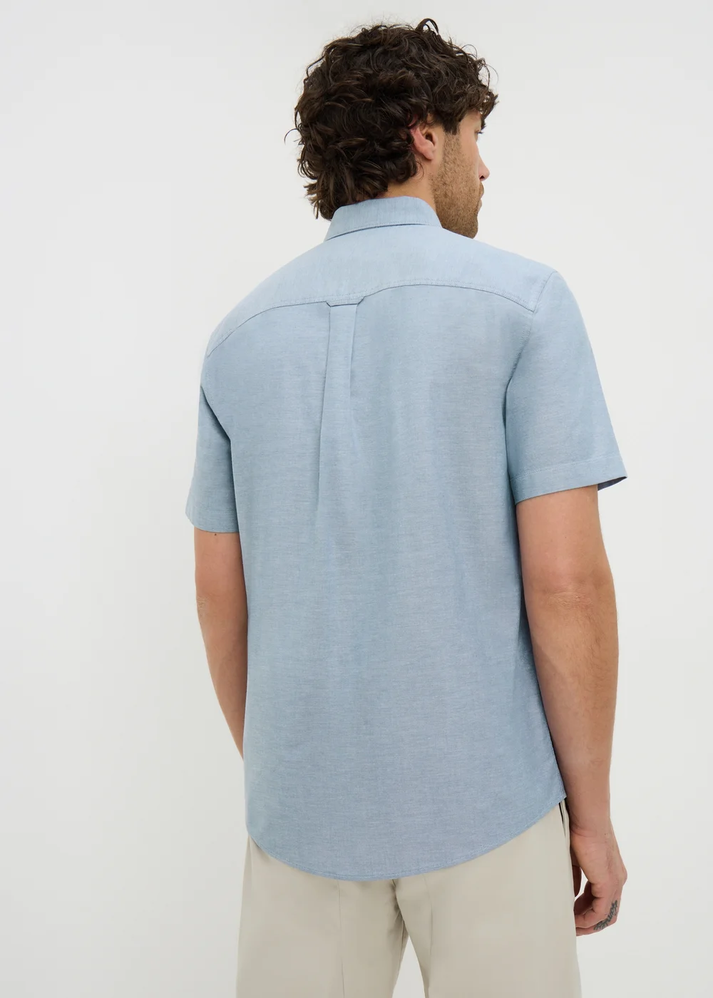 Blue Short Sleeve Oxford Shirt - S Image 3
