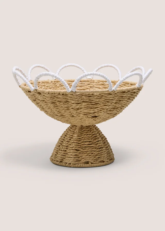 Neutral Scallop Edge Footed Bowl