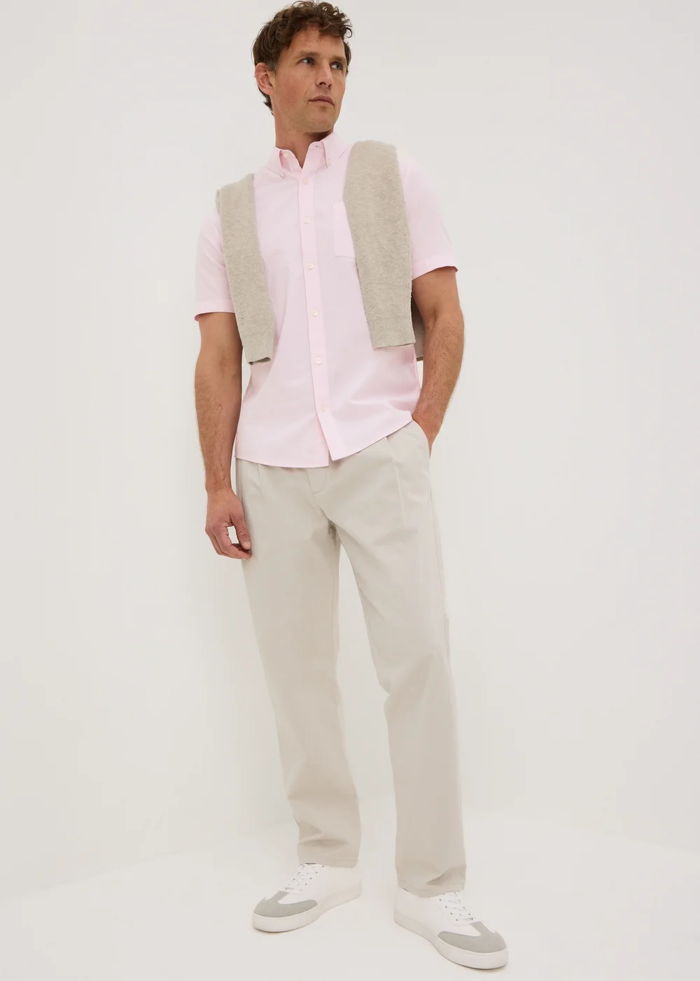 Pink Short Sleeve Oxford Shirt - S Image 1