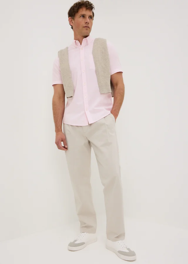 Pink Short Sleeve Oxford Shirt