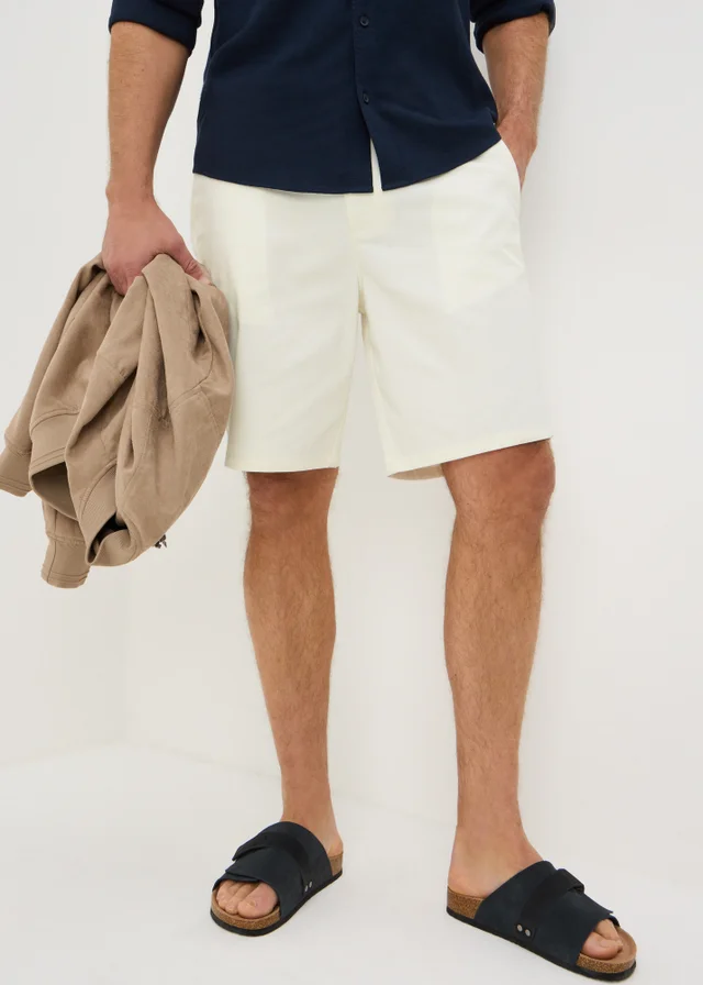 Ecru Regular Fit Chino Shorts