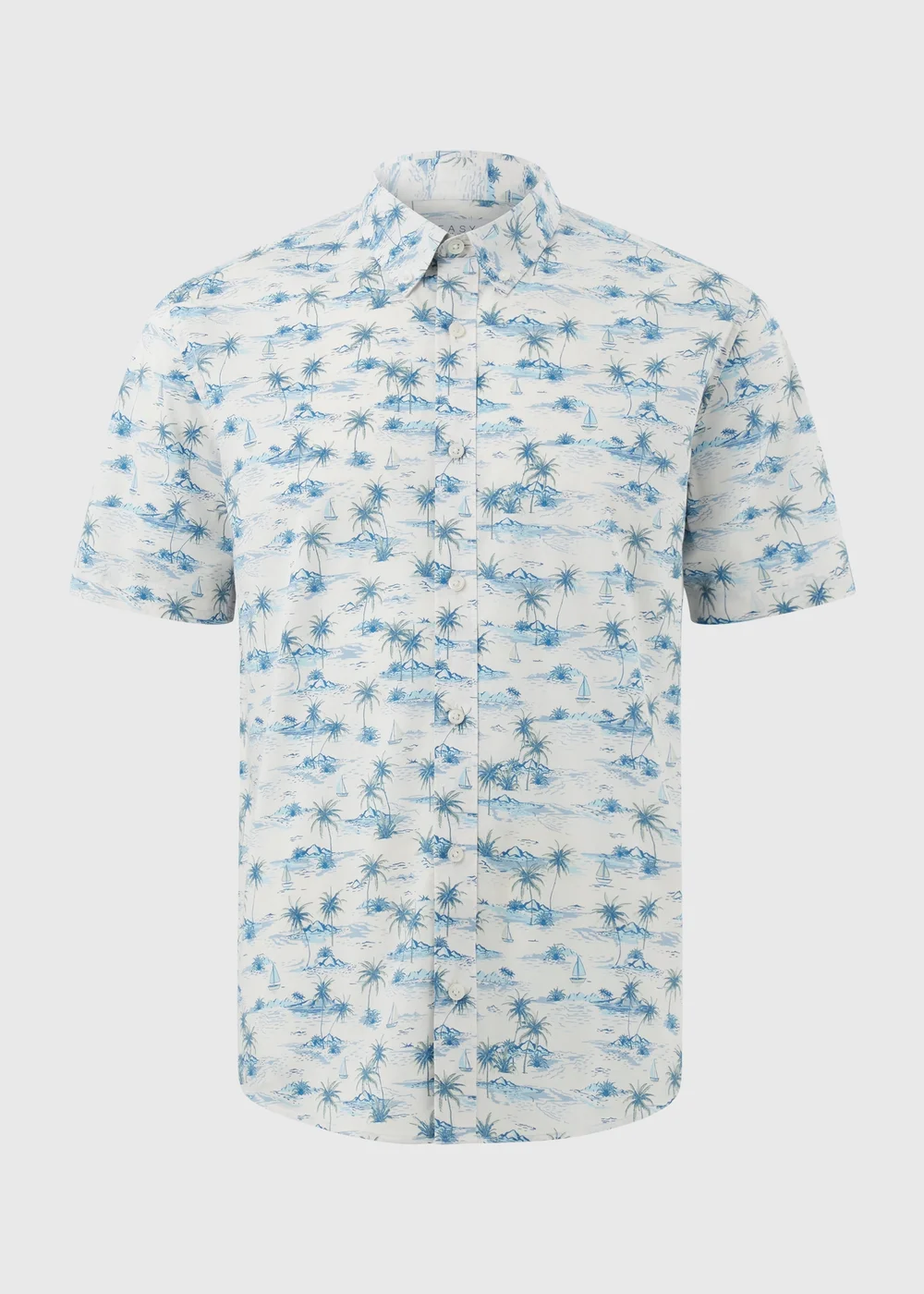 Ecru Island Print Short Sleeve Shirt - S Image 4