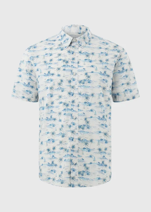 Ecru Island Print Short Sleeve Shirt - S Image 4