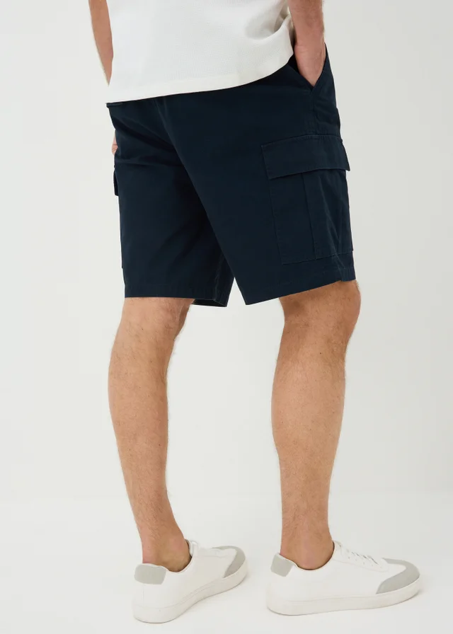 Navy Canvas Cargo Shorts
