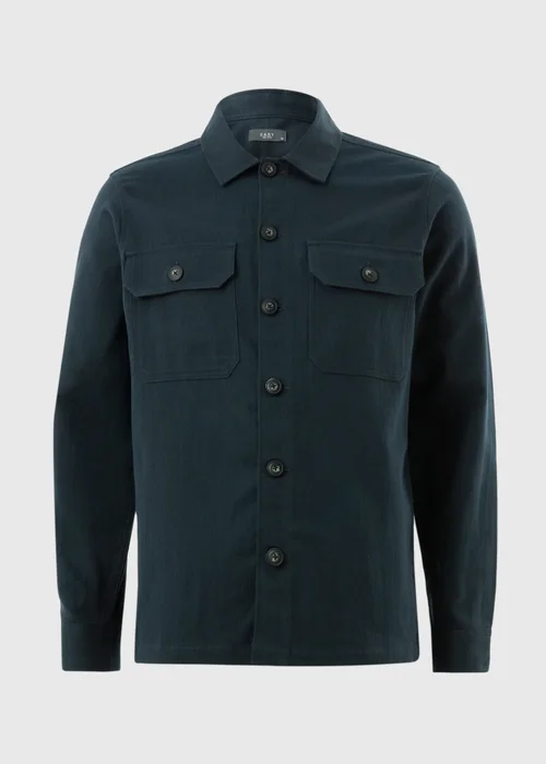 Navy Linen Blend Shacket - S Image 4