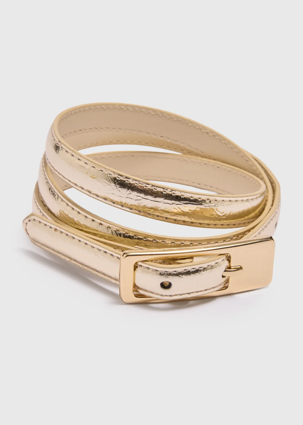 Gold Metallic Slim Belt - XL Image 2