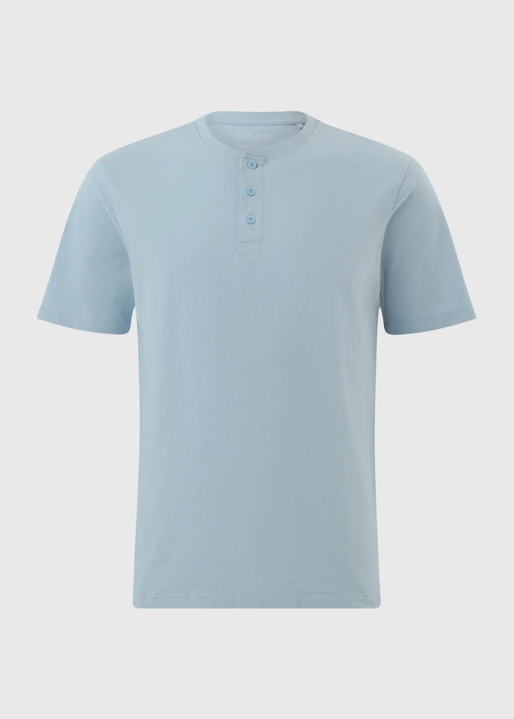 Blue Grandad Collar T-Shirt - S Image 3