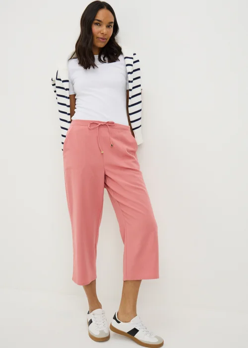 Pink Cropped Clipper Trousers - 18 Image 1