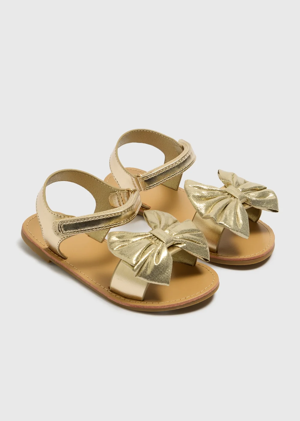 Girls Gold Bow Sandals (Younger 10-Older 5) - Size 3 Image 1