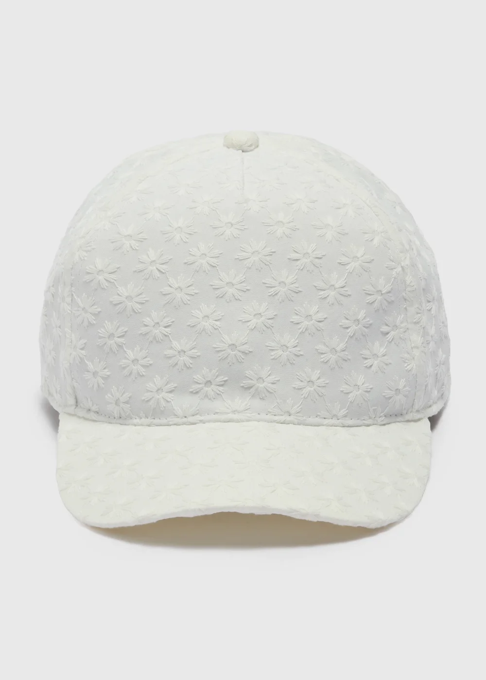 Girls White Broderie Cap (7-13yrs) - Age 7-10 Years Image 1