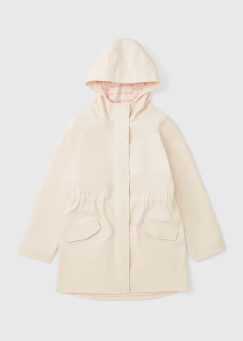 Girls Cream Elasticated Mac Coat (7-15yrs) - 7 Yrs Image 1
